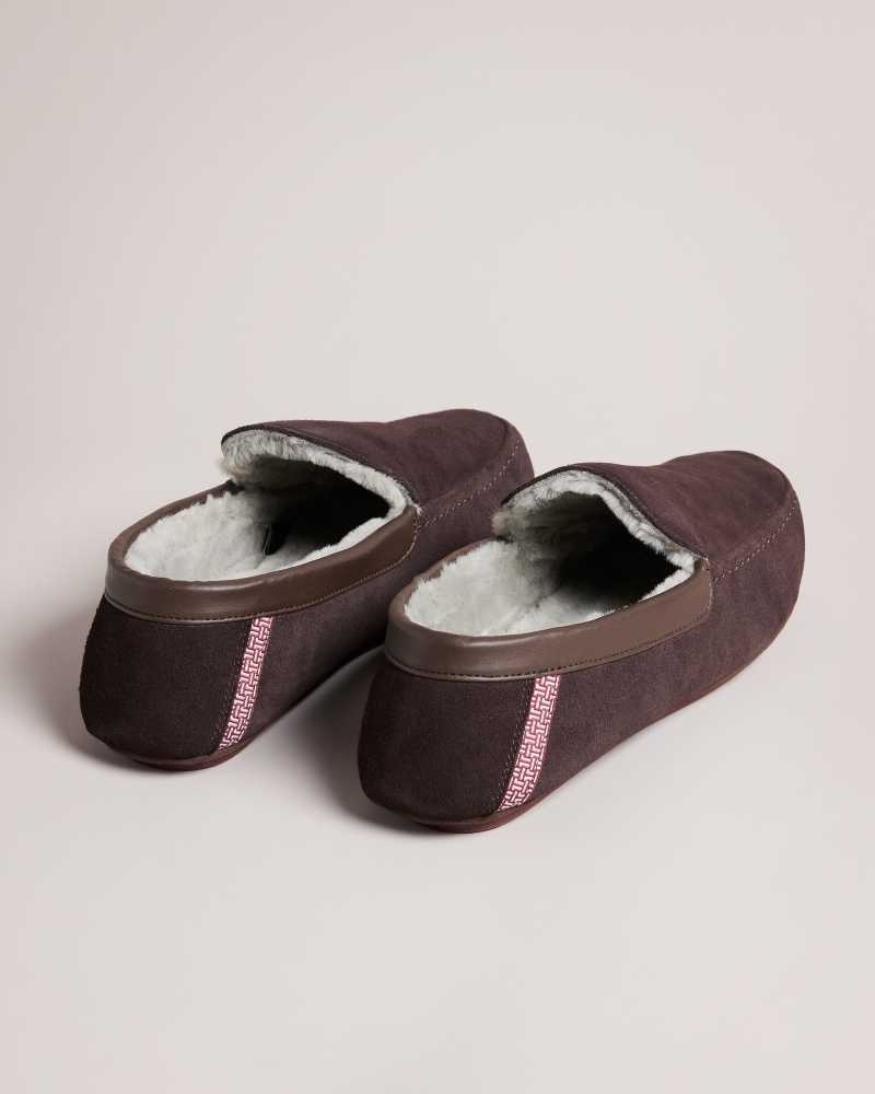 Brown Ted Baker Vallant Moccasin Slippers | ZA0001702