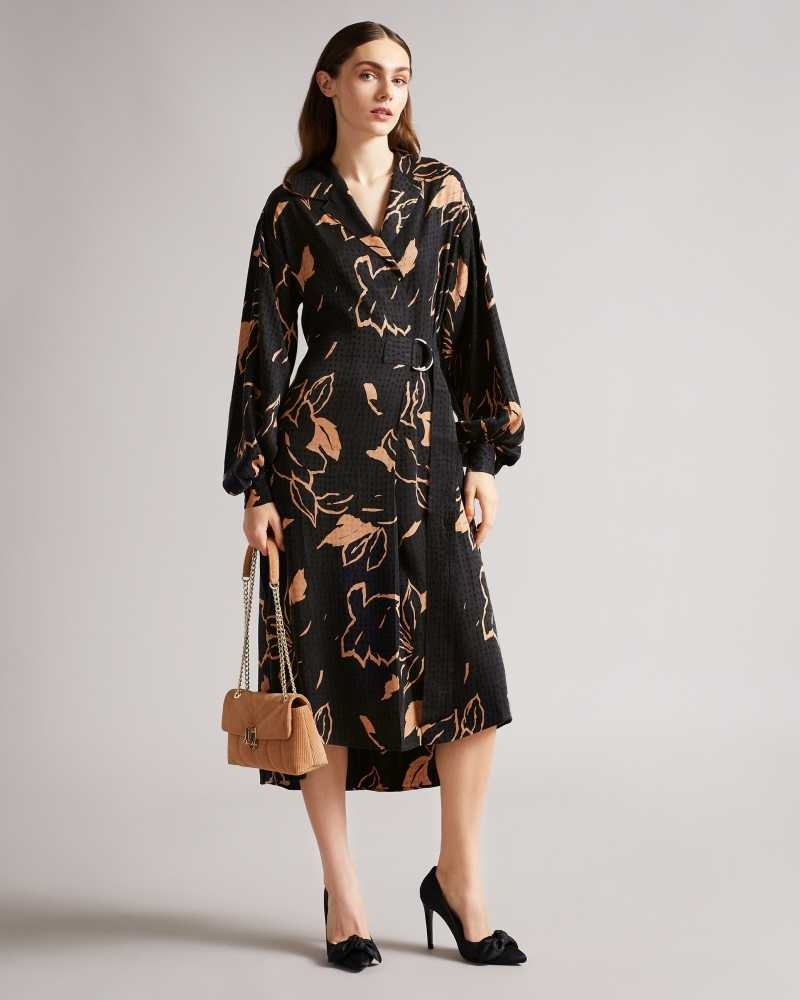 Camel Ted Baker Diaanna Integral Wrap Dress With Belt Detail | ZA0000205