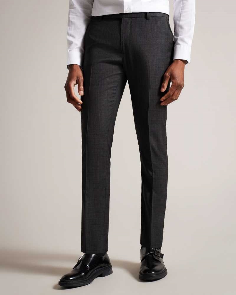 Charcoal Ted Baker Cindsur Textured Charcoal Wool Blend Suit | ZA0001122