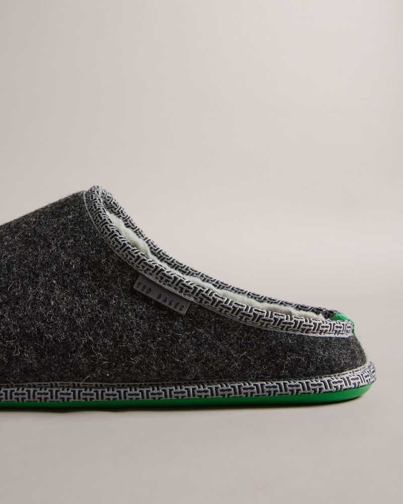 Charcoal Ted Baker Simmonn Wool Blend Felt Slippers | ZA0001696