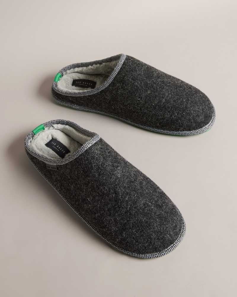 Charcoal Ted Baker Simmonn Wool Blend Felt Slippers | ZA0001696