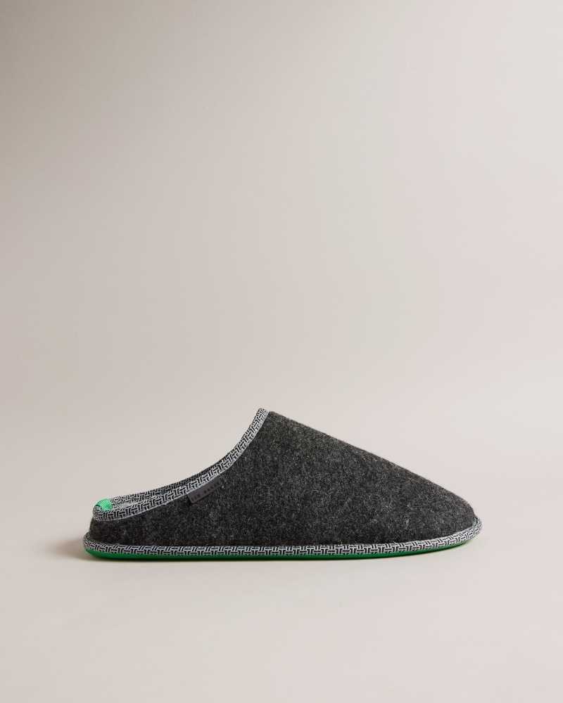 Charcoal Ted Baker Simmonn Wool Blend Felt Slippers | ZA0001696