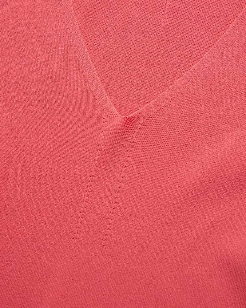 Coral Ted Baker Cileste V Neck Slim Fit Knit Top | ZA0000766