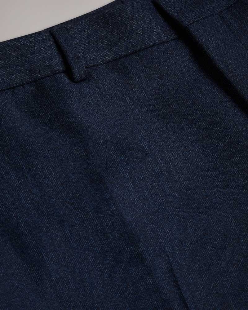 Dark Blue Ted Baker Andesst Pure Wool Slim Fit Suit Trousers | ZA0001126