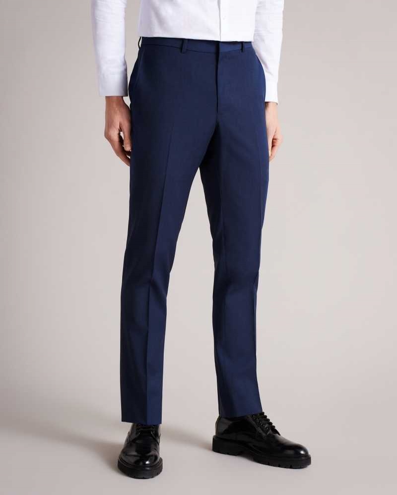 Dark Blue Ted Baker Sinjts Slim Fit Plain Suit Trousers | ZA0001098