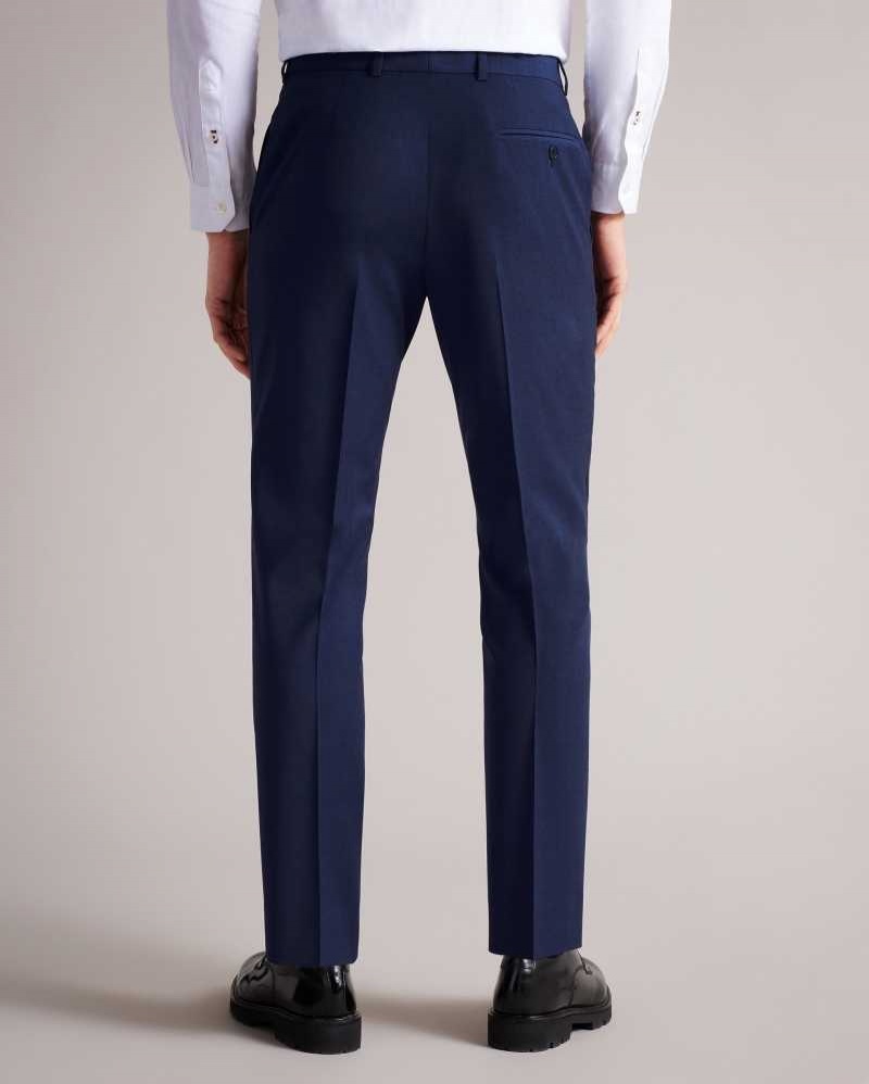 Dark Blue Ted Baker Sinjts Slim Fit Plain Suit Trousers | ZA0001098