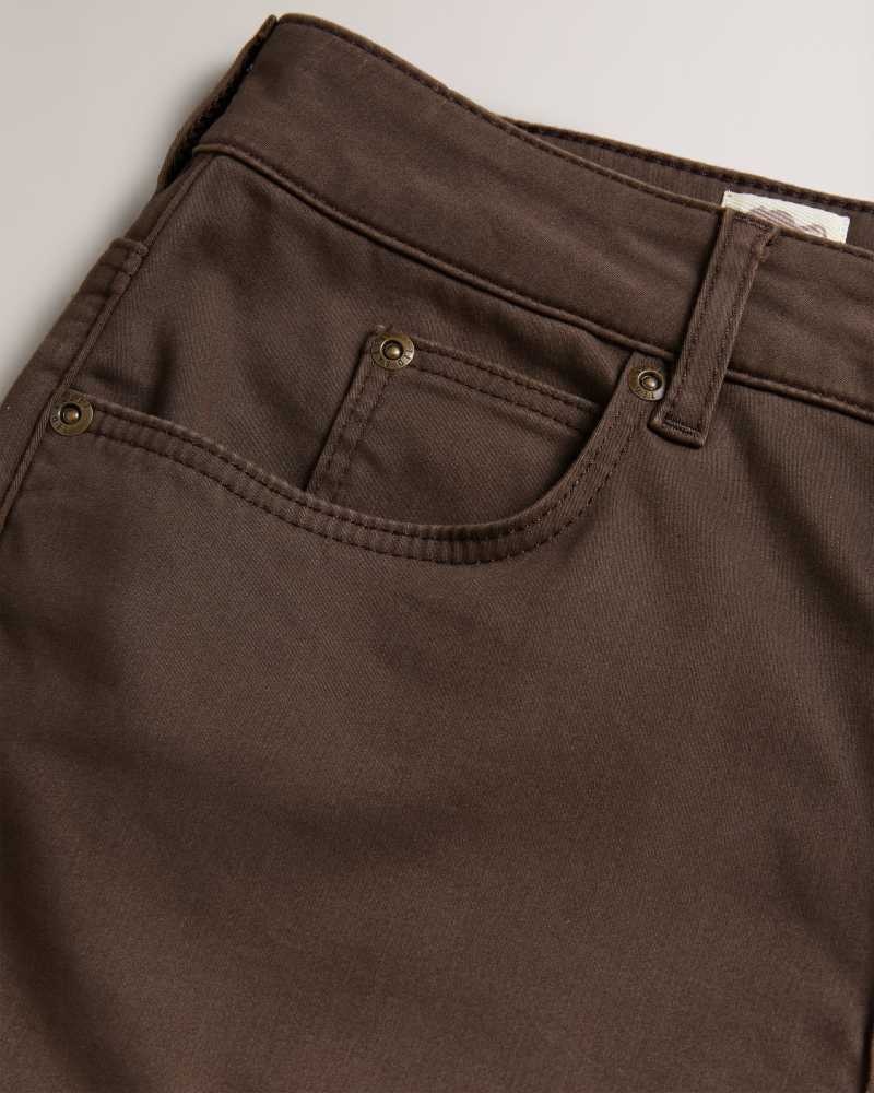 Dark Brown Ted Baker Sophaa Skinny Fit Sateen Jeans | ZA0000673