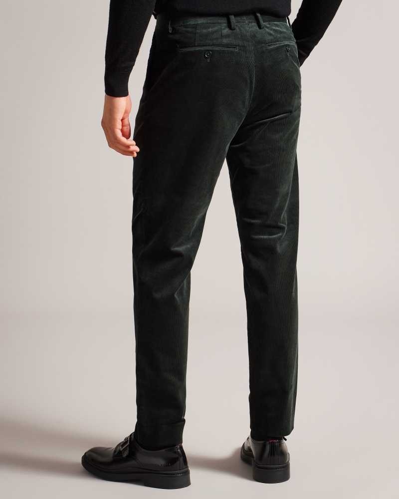 Dark Green Ted Baker Durhamt Slim Fit Corduroy Trousers | ZA0001114