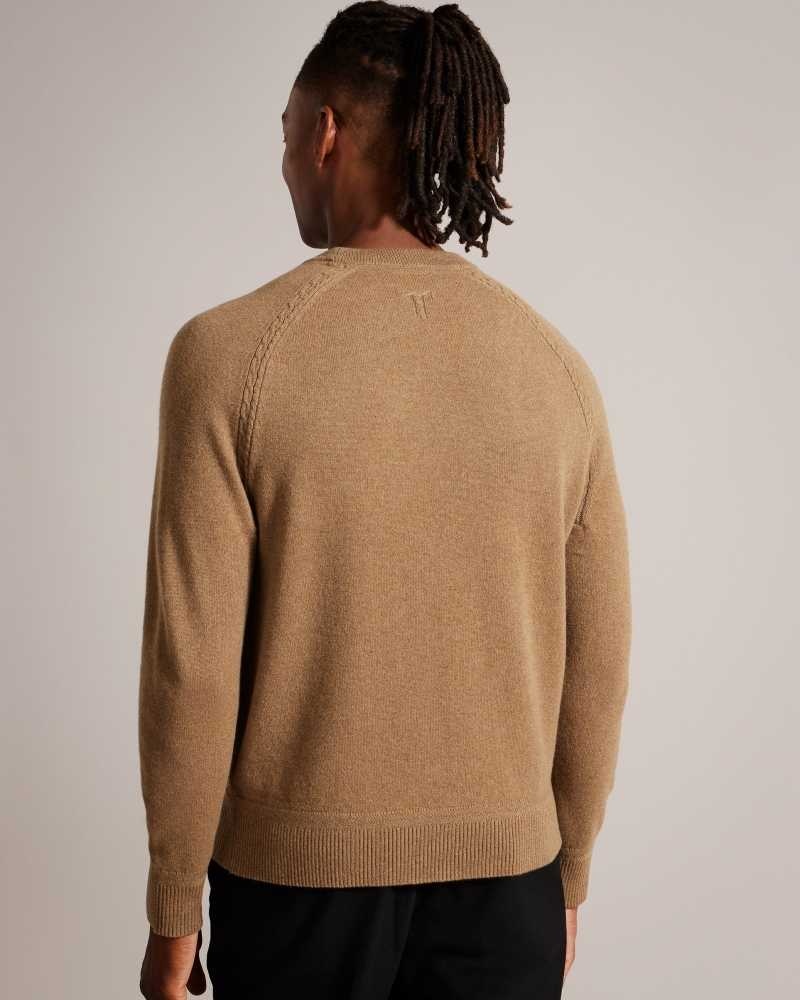 Dark Tan Ted Baker Glant Pure Cashmere Jumper | ZA0000756