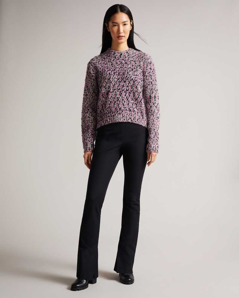 Deep Pink Ted Baker Bbetsy Engineered Cropped Jumper | ZA0000731