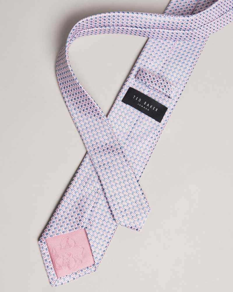 Dusky Pink Ted Baker Laertes Silk Lattice Tie | ZA0002154