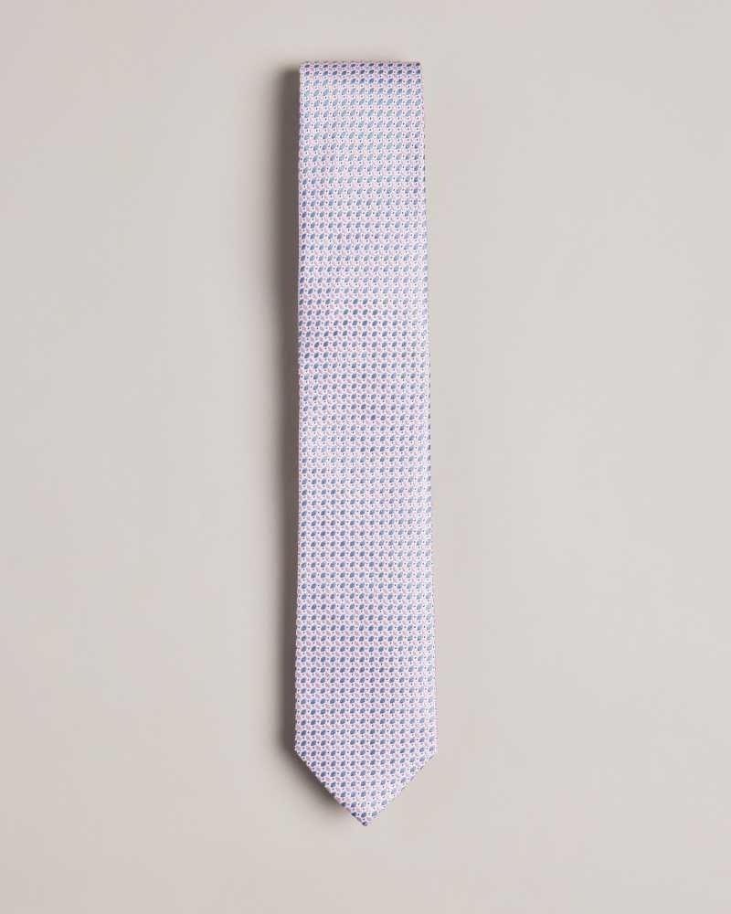 Dusky Pink Ted Baker Laertes Silk Lattice Tie | ZA0002154