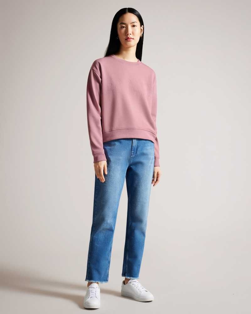 Dusky Pink Ted Baker Lorito Logo Sweatshirt | ZA0001426