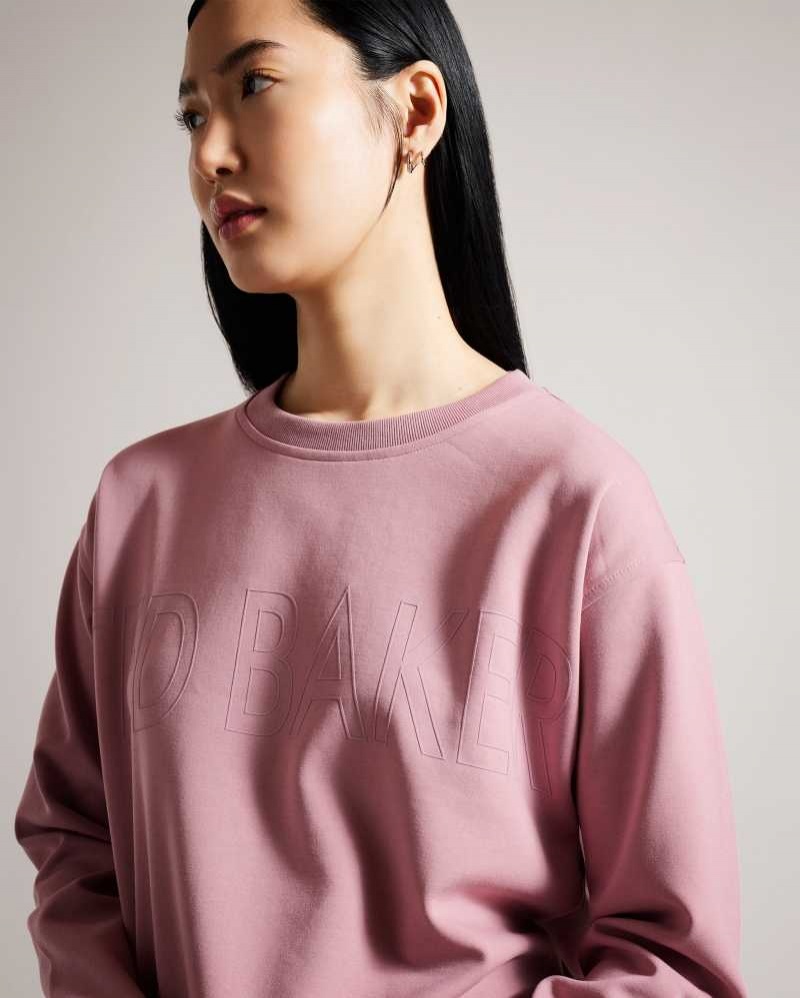 Dusky Pink Ted Baker Lorito Logo Sweatshirt | ZA0001426