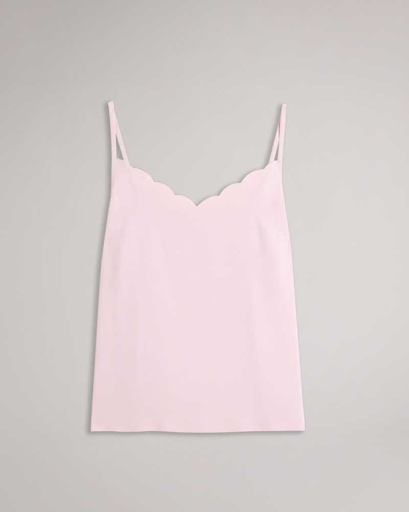 Dusky Pink Ted Baker Siina Scallop Neckline Cami Top | ZA0001349