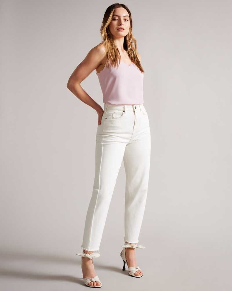 Dusky Pink Ted Baker Siina Scallop Neckline Cami Top | ZA0001349