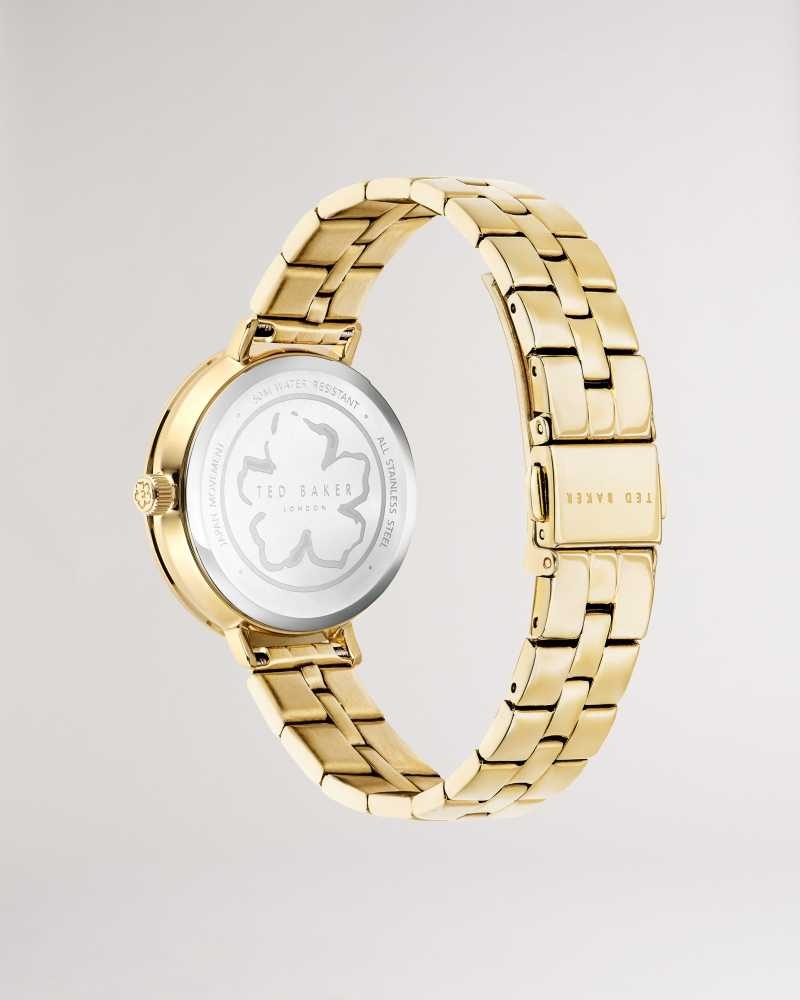 Gold Colour Ted Baker Ammiee Magnolia Dial Bracelet Watch | ZA0002172