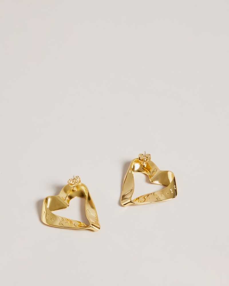 Gold Colour Ted Baker Monnroe Infinity Heart Stud Earrings | ZA0001962