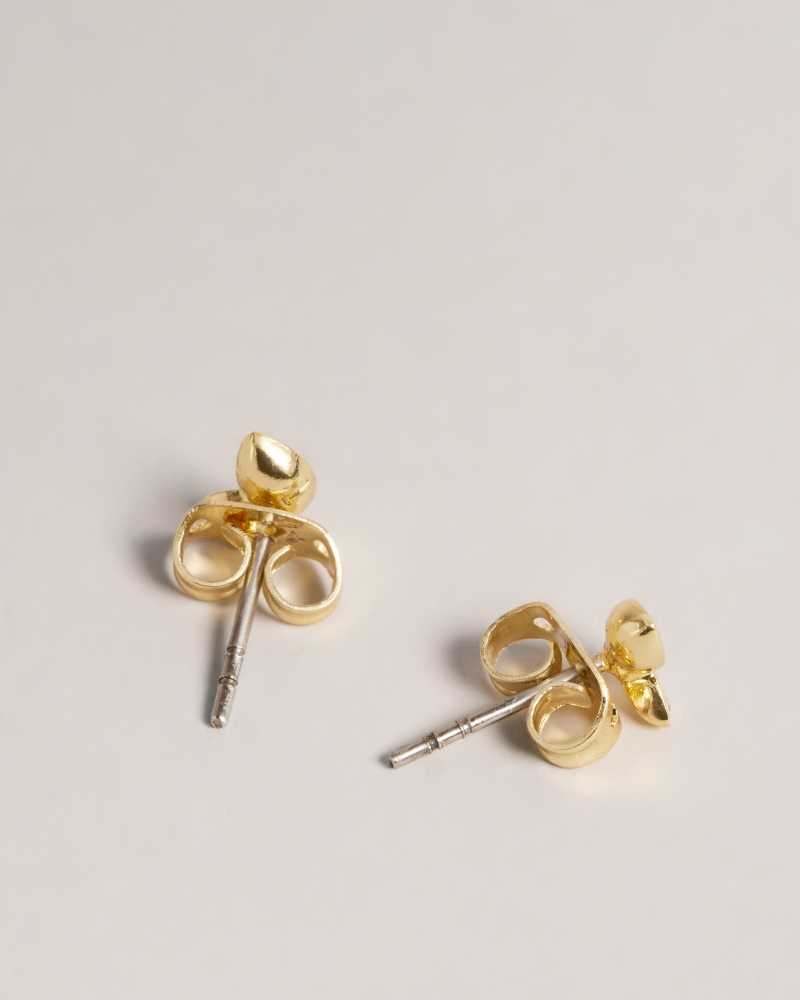 Gold Colour Ted Baker Sereno Butterfly Crystal Nano Stud Earrings | ZA0001977