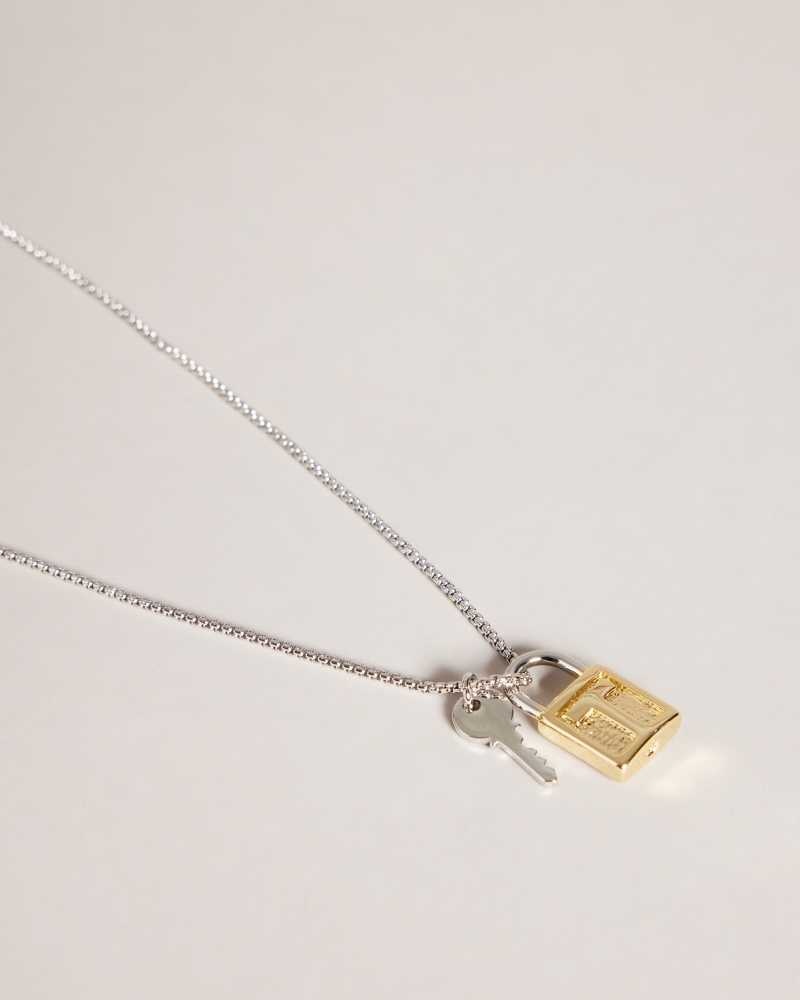 Gold Colour Ted Baker Tedla Tedlock Pendant Necklace | ZA0002020