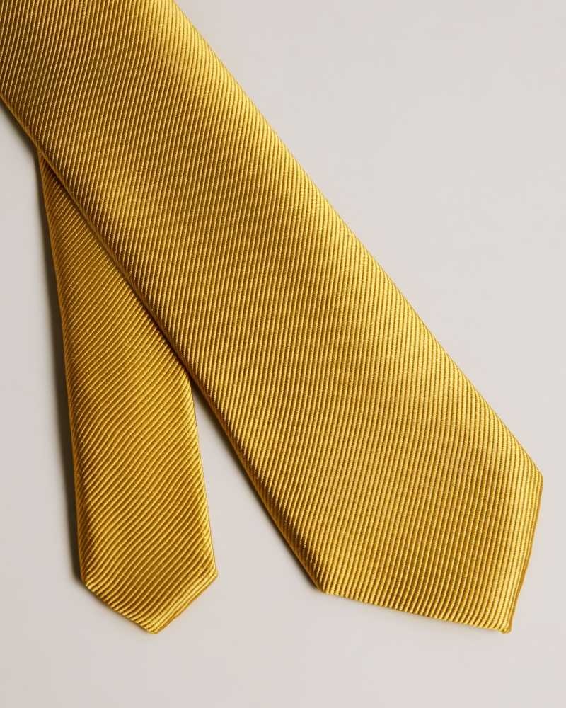 Gold Ted Baker Moorez Ottoman Silk Tie | ZA0002160