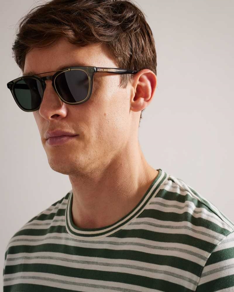 Green Ted Baker Ediison Classic Wire Detail Sunglasses | ZA0002129