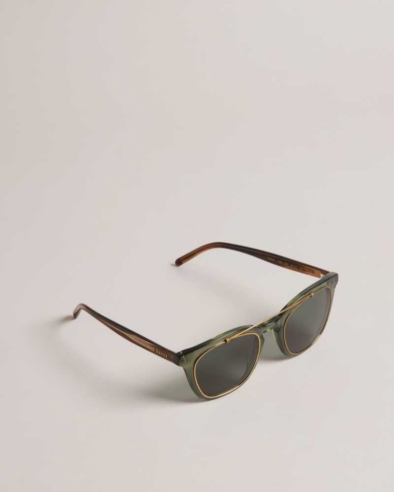 Green Ted Baker Ediison Classic Wire Detail Sunglasses | ZA0002129