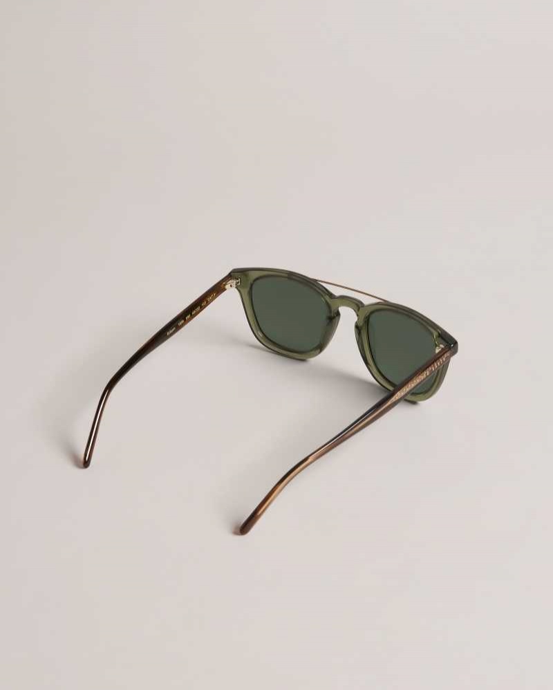 Green Ted Baker Ediison Classic Wire Detail Sunglasses | ZA0002129