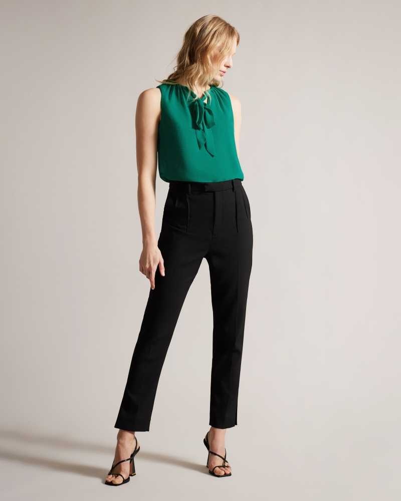 Green Ted Baker Lydhia Sleeveless Top With Tie Detail | ZA0001373