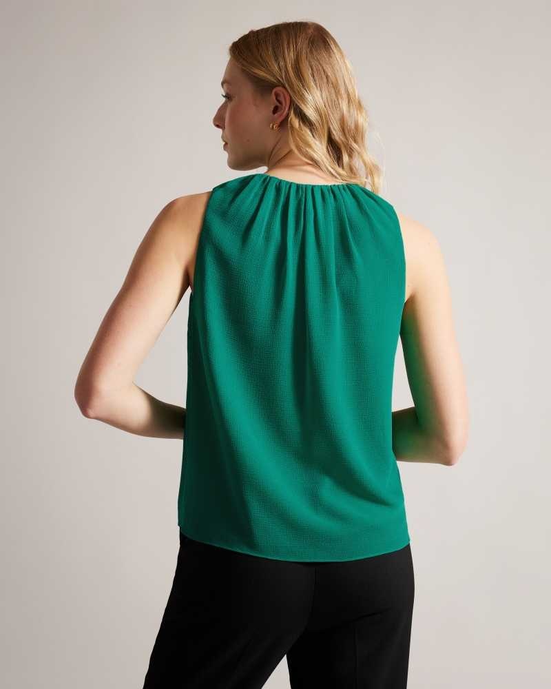 Green Ted Baker Lydhia Sleeveless Top With Tie Detail | ZA0001373