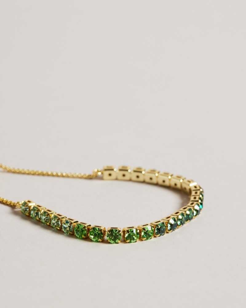 Green Ted Baker Melrah Crystal Drawstring Bracelet | ZA0001889