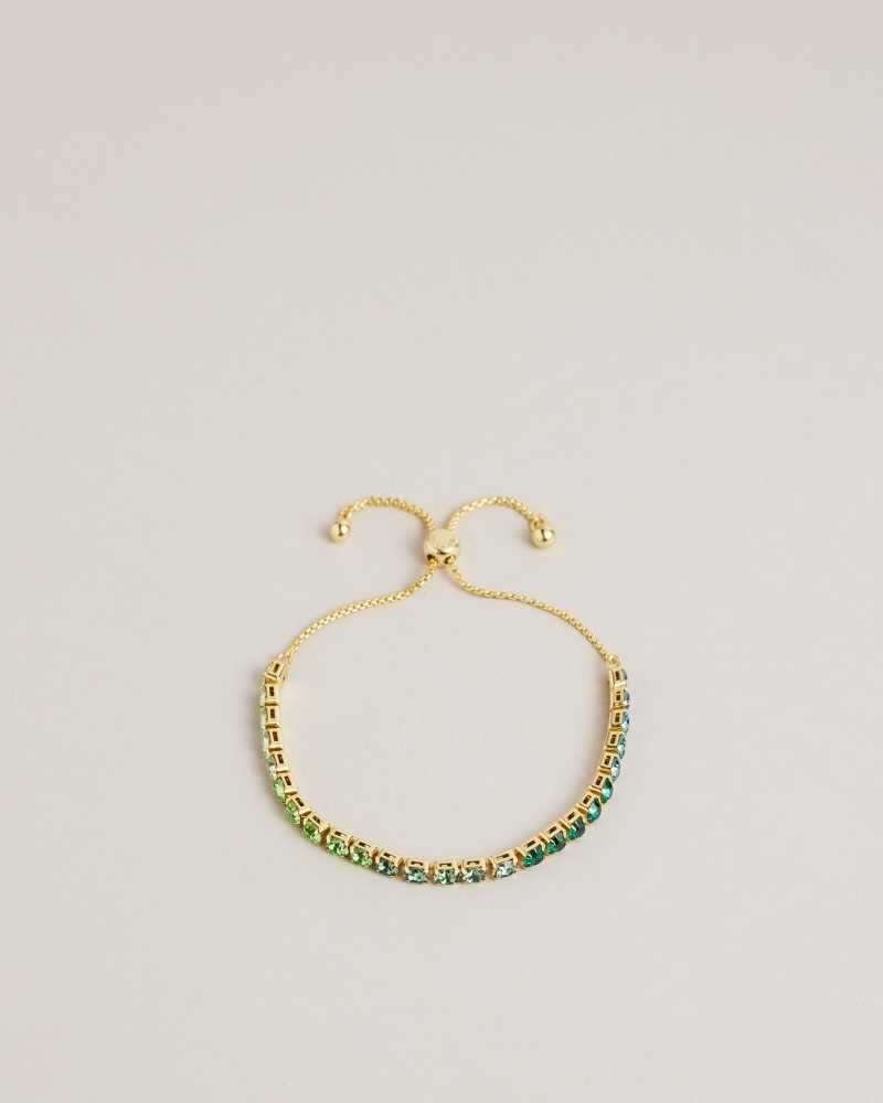 Green Ted Baker Melrah Crystal Drawstring Bracelet | ZA0001889