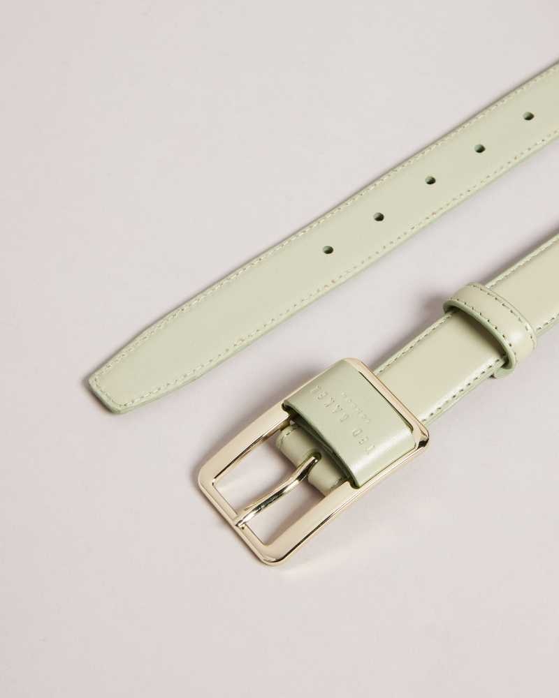 Green Ted Baker Saaman Leather Loop Buckle Belt | ZA0001766