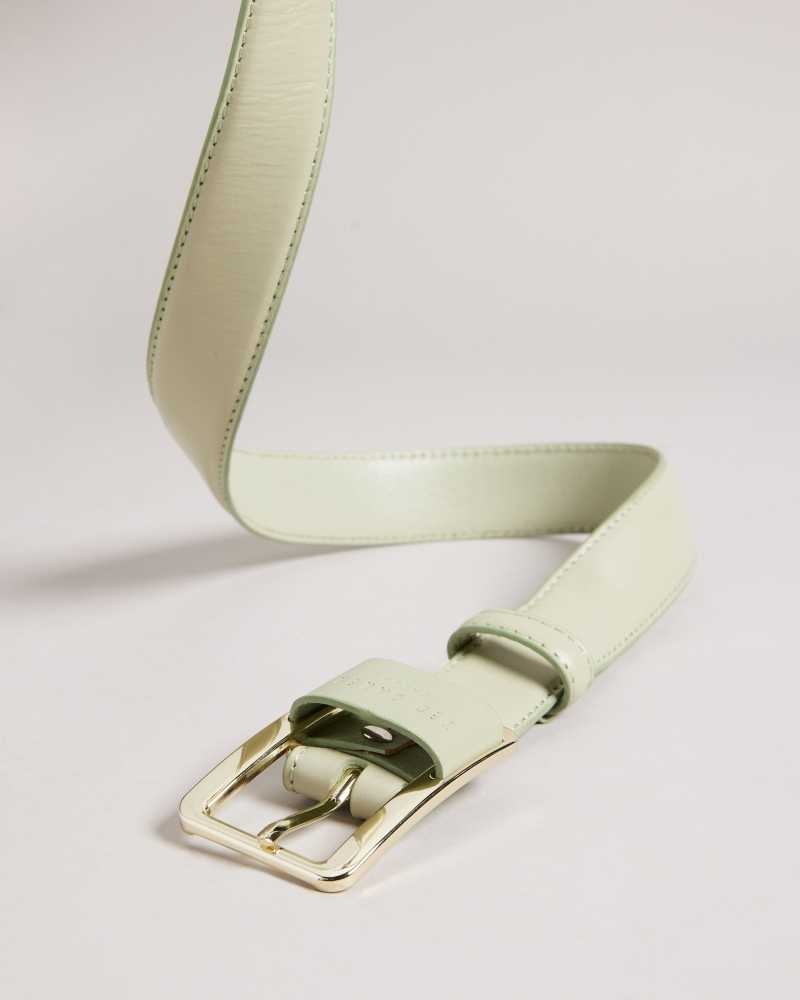 Green Ted Baker Saaman Leather Loop Buckle Belt | ZA0001766