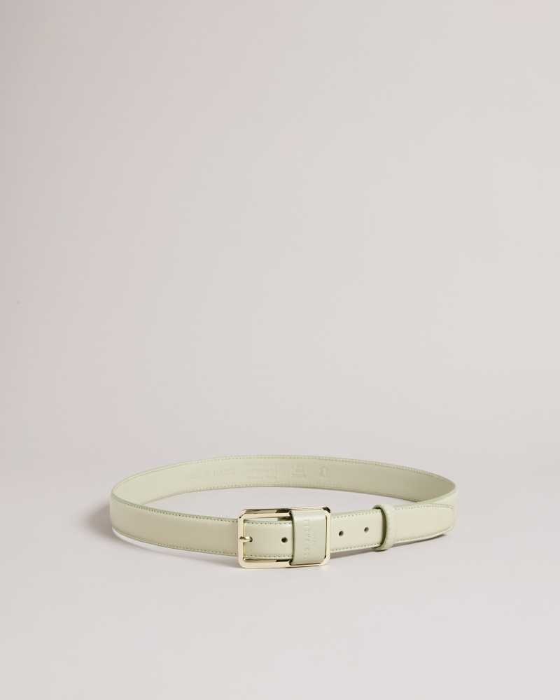 Green Ted Baker Saaman Leather Loop Buckle Belt | ZA0001766