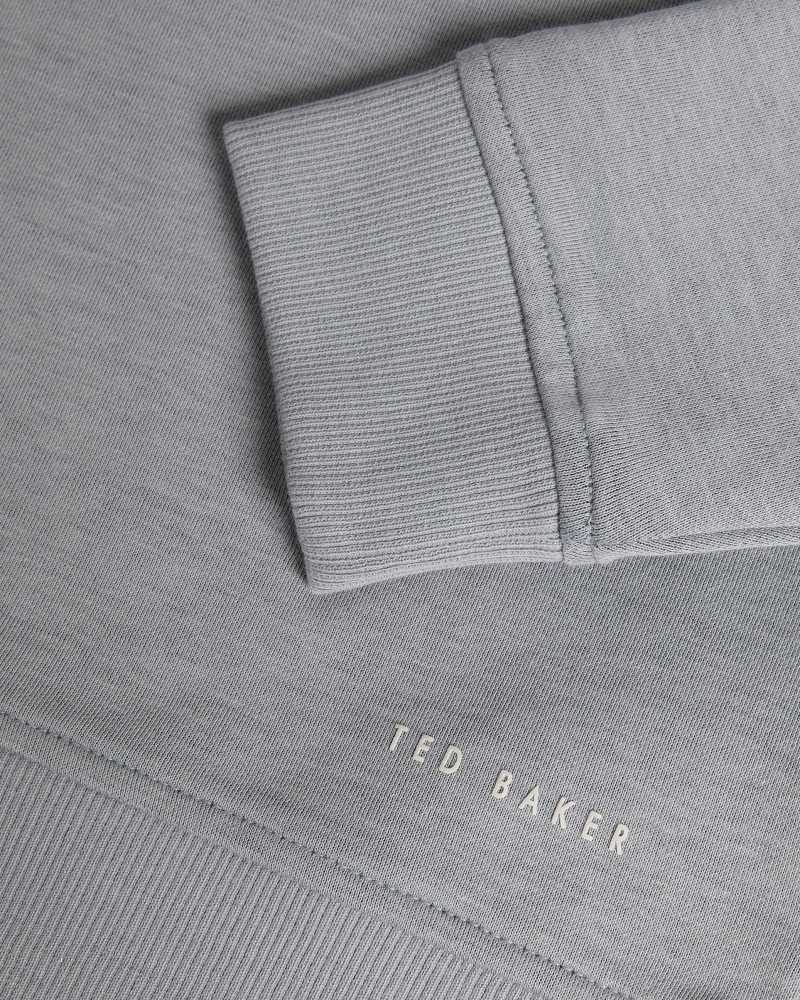 Grey Marl Ted Baker Antram Half Zip Funnel Neck Pullover | ZA0001351