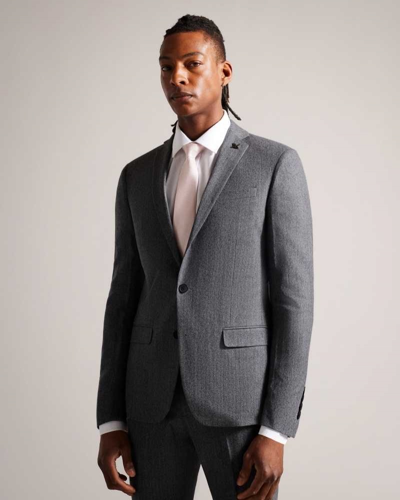 Grey Ted Baker Herrsur Grey Herringbone Suit | ZA0001111