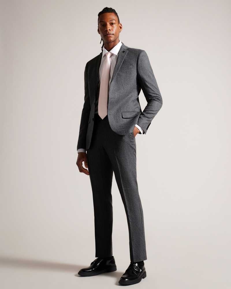 Grey Ted Baker Herrsur Grey Herringbone Suit | ZA0001111