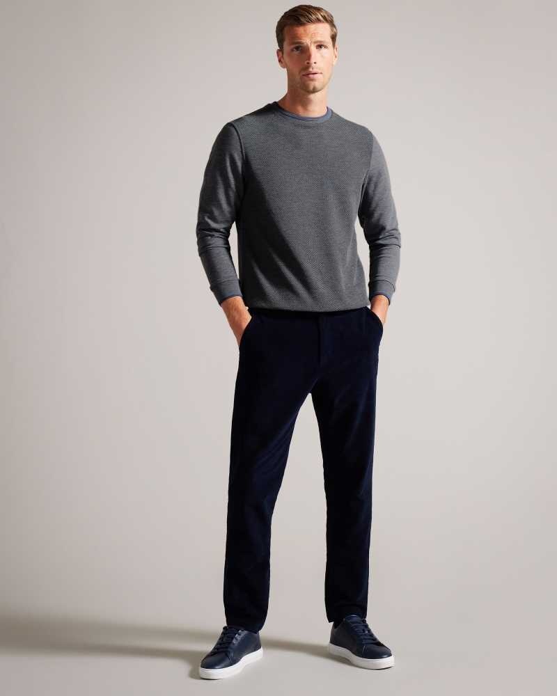 Grey Ted Baker Raket Textured Front Jumper | ZA0001391