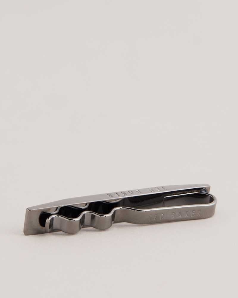 Gunmetal Colour Ted Baker Presbar Marbled Tie Bar | ZA0001818