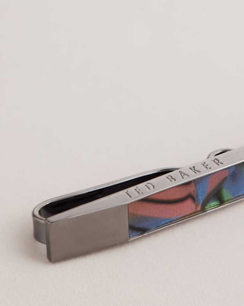 Gunmetal Colour Ted Baker Presbar Marbled Tie Bar | ZA0001818