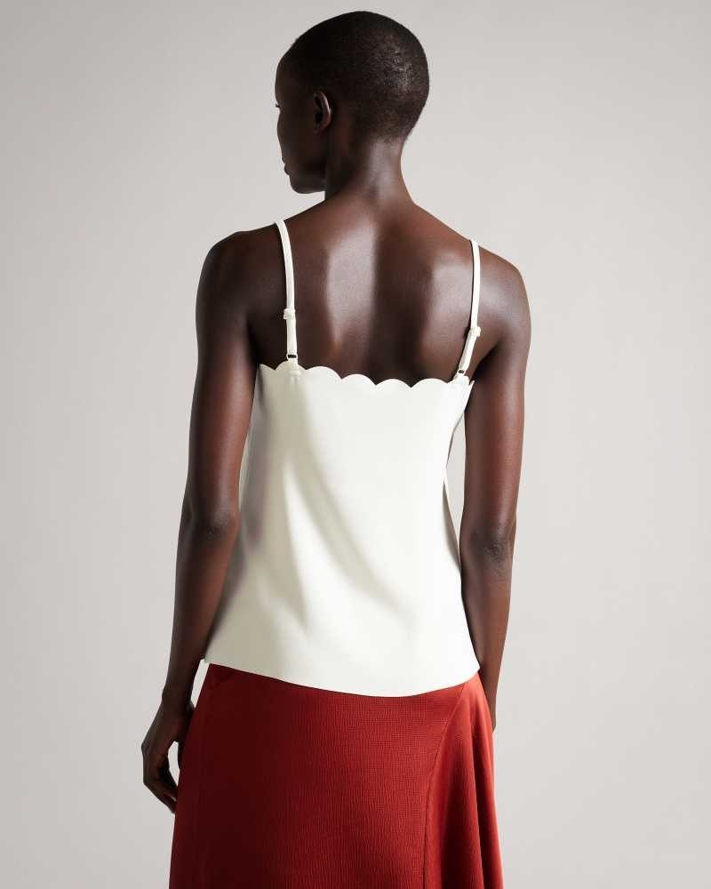 Ivory Ted Baker Siina Scallop Neckline Cami Top | ZA0001420