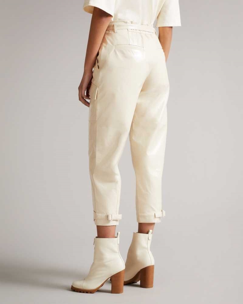 Ivory Ted Baker Vinala Utility Vinyl Trousers | ZA0001501