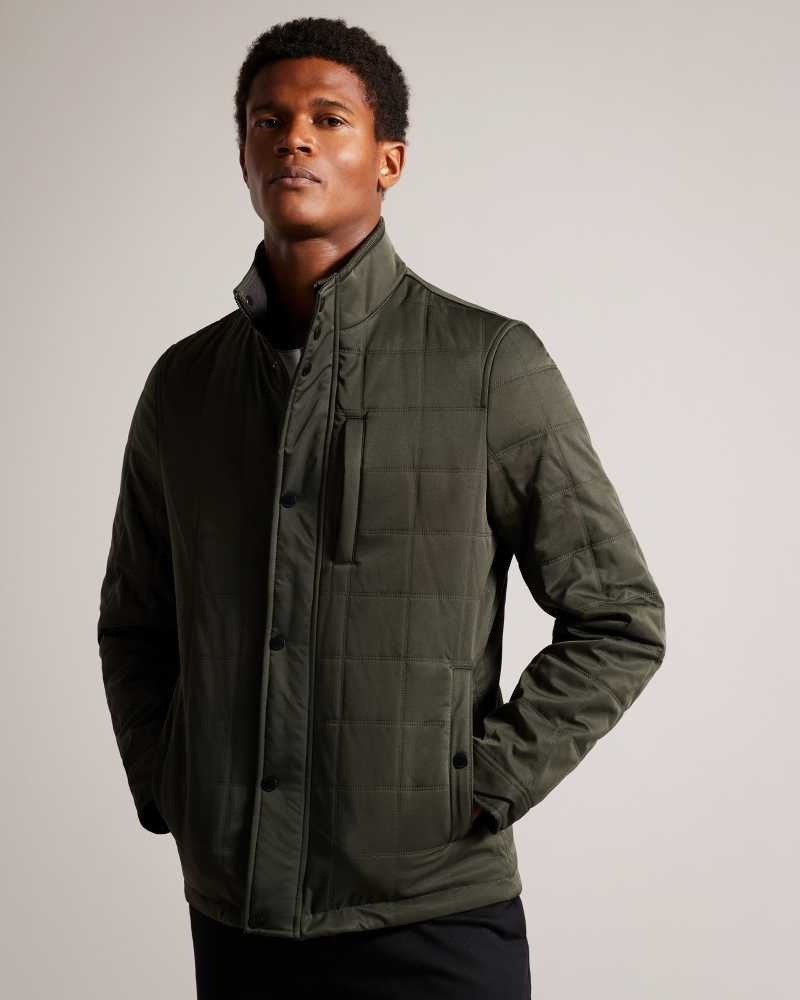 Khaki Ted Baker Humber Quilted Jacket | ZA0000645