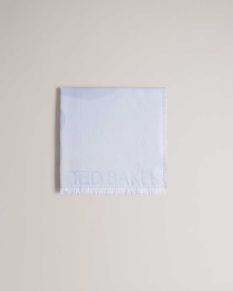 Light Blue Ted Baker Kemila Magnolia Large Square Scarf | ZA0002049