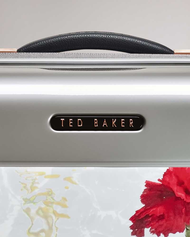 Light Grey Ted Baker Gustie Watercolour Floral Medium Trolley Case | ZA0000413