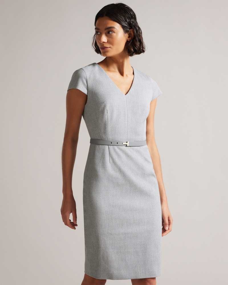 Light Grey Ted Baker Michahd Pencil dress | ZA0001141