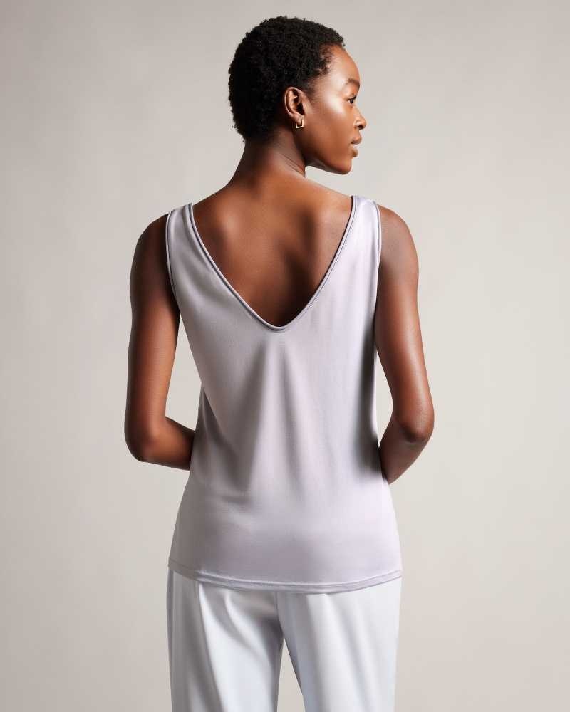 Light Grey Ted Baker Shavon V Front Vest | ZA0001312