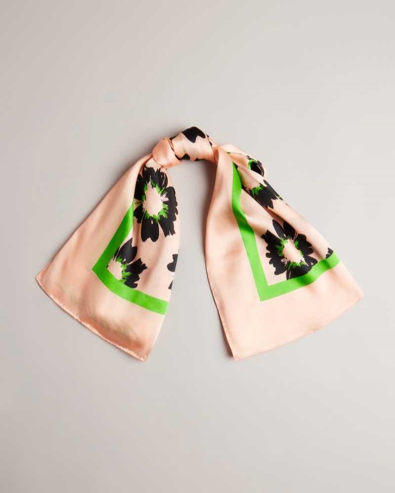 Light Pink Ted Baker Agnesse Floral Printed Square Scarf | ZA0002042