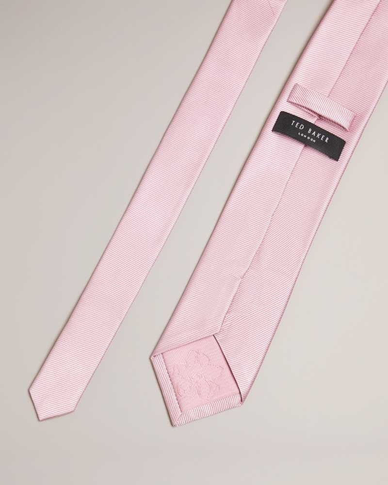 Light Pink Ted Baker Moorez Ottoman Silk Tie | ZA0002148